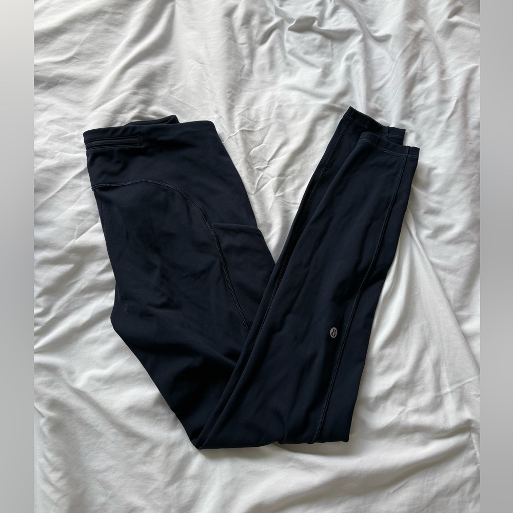 Navy Lululemon Wundertrain Leggings with Pockets